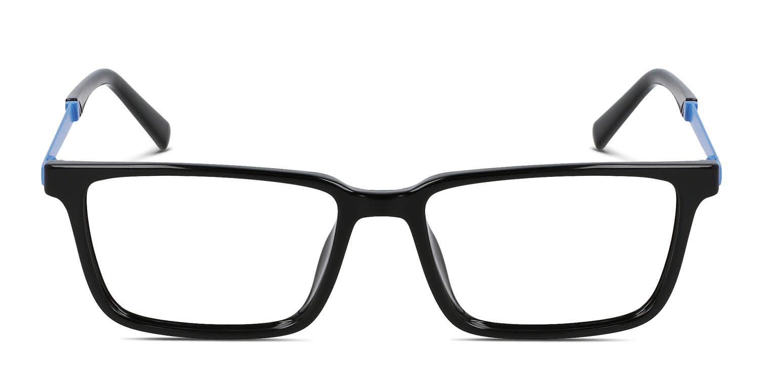 Flexon J4018 Kids Shiny Black glasses - Shiny Black - Frontal View