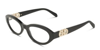 Ferragamo SF3057 Shiny Black glasses - Shiny Black - Angle View