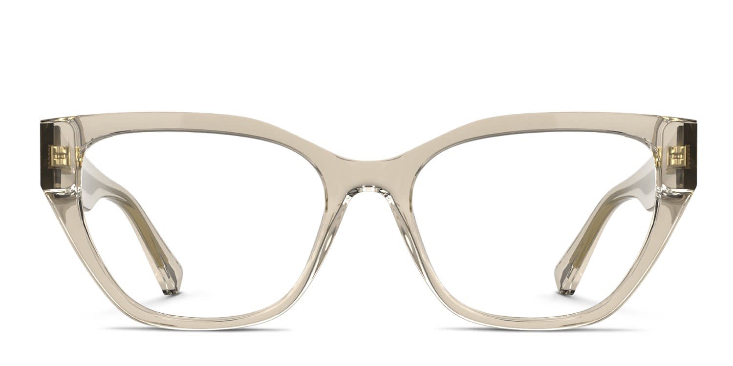 Lacoste L4015 Beige, Clear glasses - Beige / Clear - Frontal View