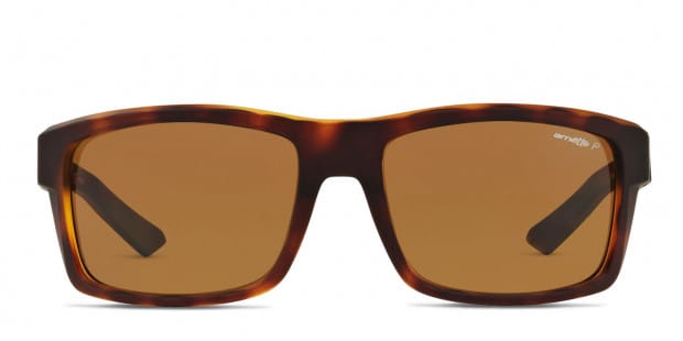 Arnette AN4216 Corner Man tortoise frame with dark brown polarized lenses. Lenses provide 100 UV protection