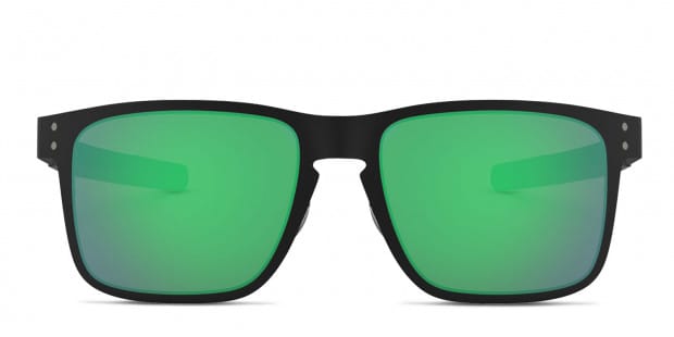 Oakley OO4123 Holbrook Metal black frame with jade iridium lenses. Lenses  provide 100% UV protection.