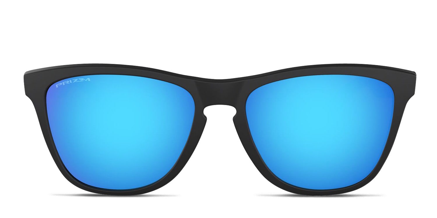 Oakley OO9245 Frogskins (A) Matte Black, Blue glasses - Matte Black / Blue - Frontal View