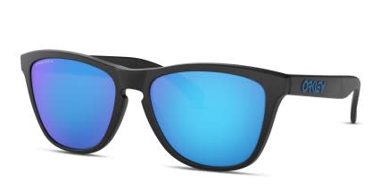 Oakley OO9245 Frogskins (A) Matte Black, Blue glasses - Matte Black / Blue - Angle View
