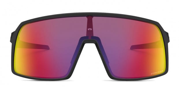 Oakley OO9406A Sutro A Matte Black Red frame with PRIZM road lenses. Lenses provide 100 UV protection