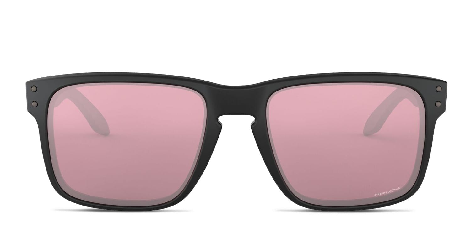 Oakley OO9102 Holbrook Matte Black, Purple glasses - Matte Black / Purple - Frontal View