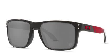 Oakley OO9102 Atlanta Falcons Holbrook Matte Black, Red glasses - Matte Black / Red - Angle View