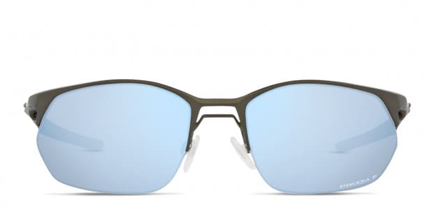 Oakley OO4145 Wire Tap 2.0 black frame with PRIZM deep water polarized lenses. Lenses provide 100 UV protection