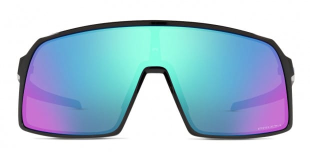 Oakley OO9406 Sutro Shiny Black, Blue frame with PRIZM sapphire lenses.  Lenses provide 100% UV protection.