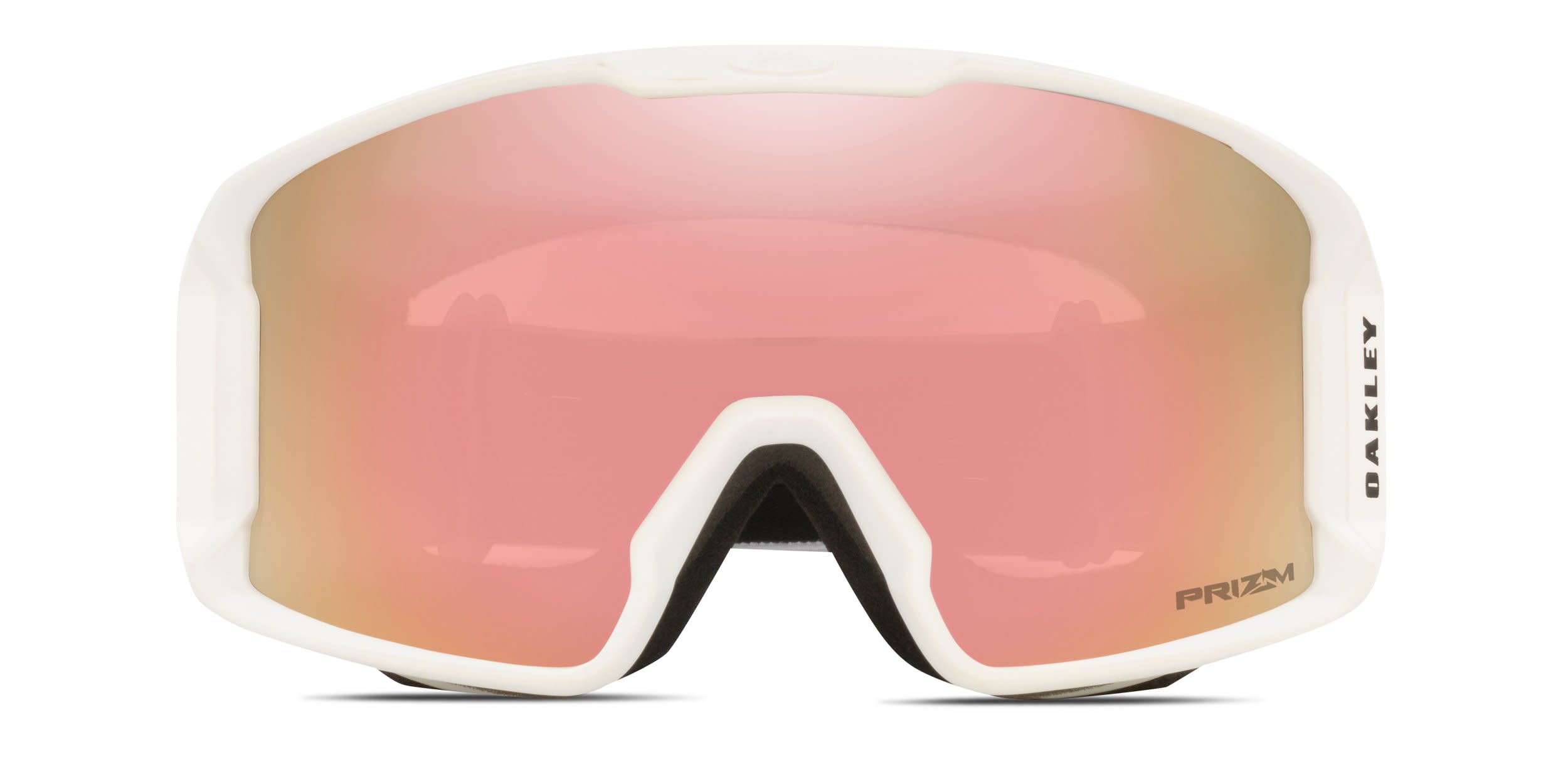 Oakley OO7093 Line Miner M Snow Goggle Prizm w/Clip-in White, Pink glasses - White / Pink - Frontal View
