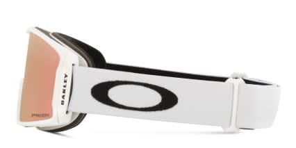 Oakley OO7093 Line Miner M Snow Goggle Prizm w/Clip-in White, Pink glasses - White / Pink - Side View