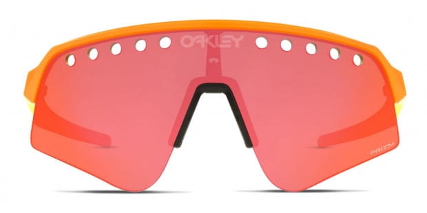 Oakley OO9465 Sutro Lite Sweep orange frame with PRIZM trail torch lenses.  Lenses provide 100% UV protection.