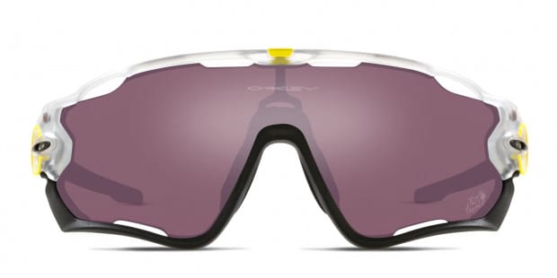 Oakley OO9290 Jawbreaker clear frame with PRIZM road black lenses. Lenses provide 100 UV protection
