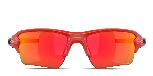 Oakley OO9188 Flak 2.0 Xl red frame with PRIZM ruby lenses. Lenses provide 100 UV protection