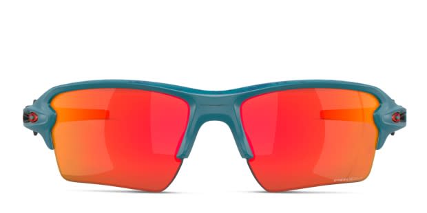 Oakley OO9188 Flak 2.0 Xl green frame with PRIZM ruby lenses. Lenses provide 100 UV protection