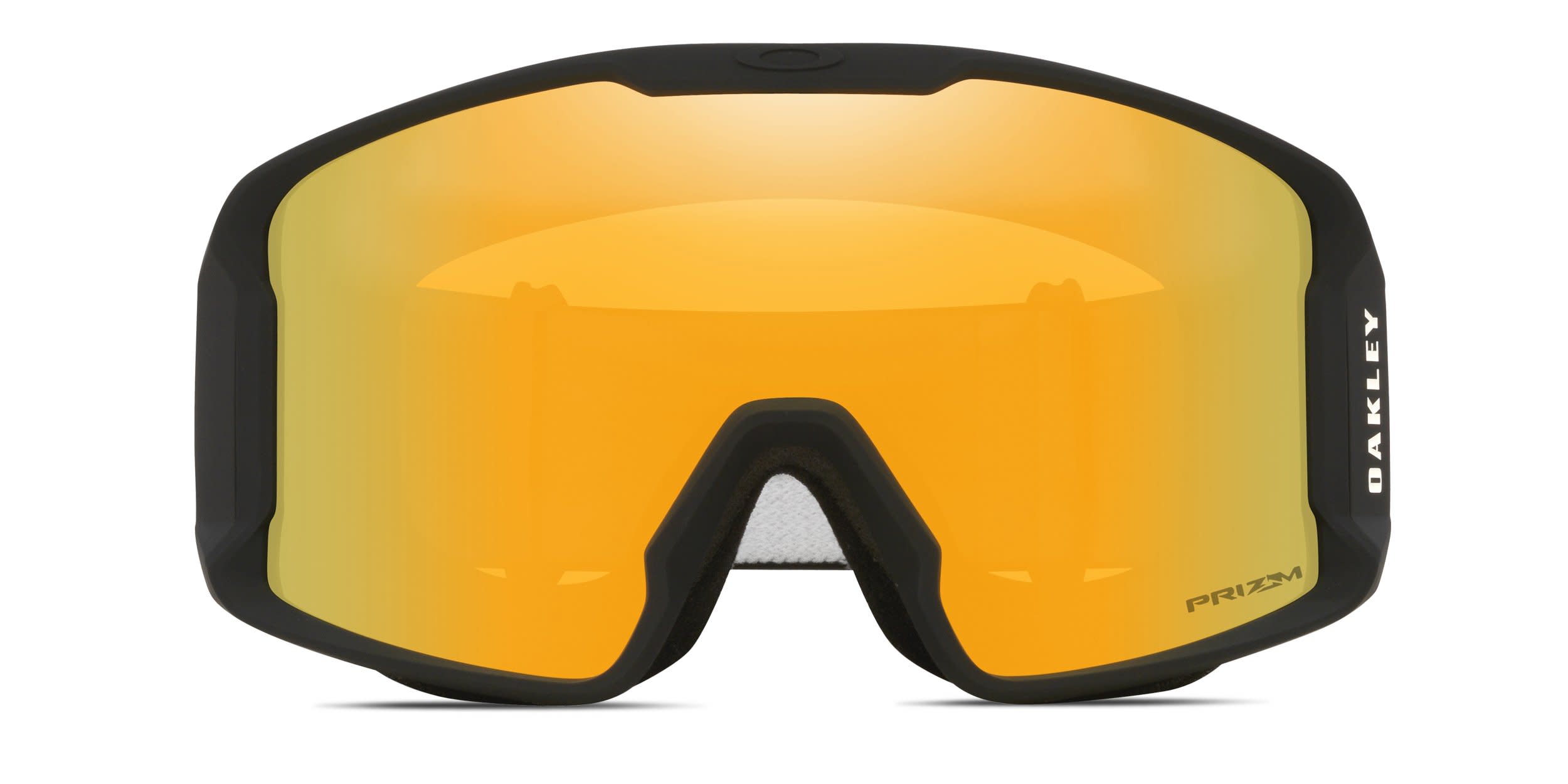 Oakley OO7070 Line Miner L Prizm Snow Goggle w/Clip-in Black, Yellow glasses - Black / Yellow - Frontal View