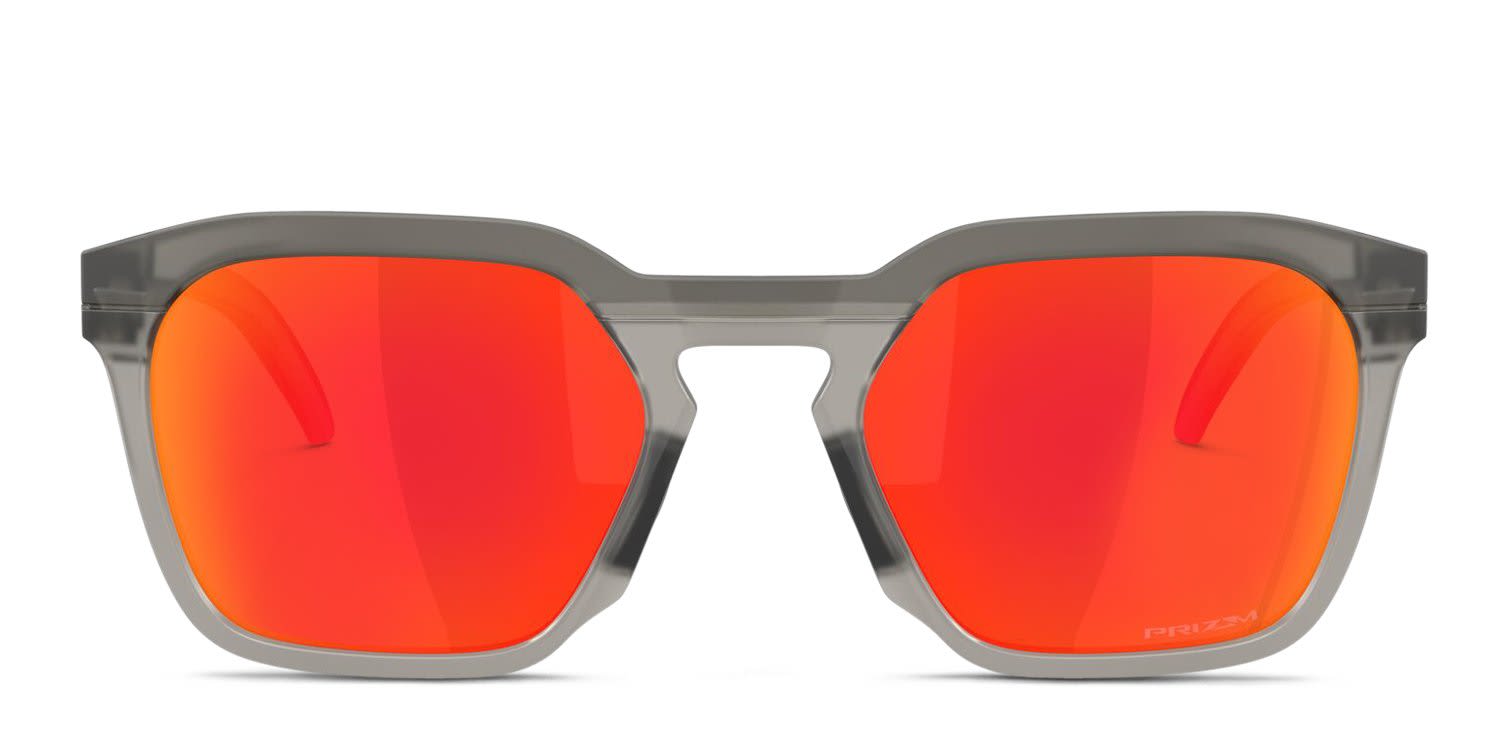 Oakley OO9533 HSTN Sq gray frame with PRIZM ruby lenses. Lenses