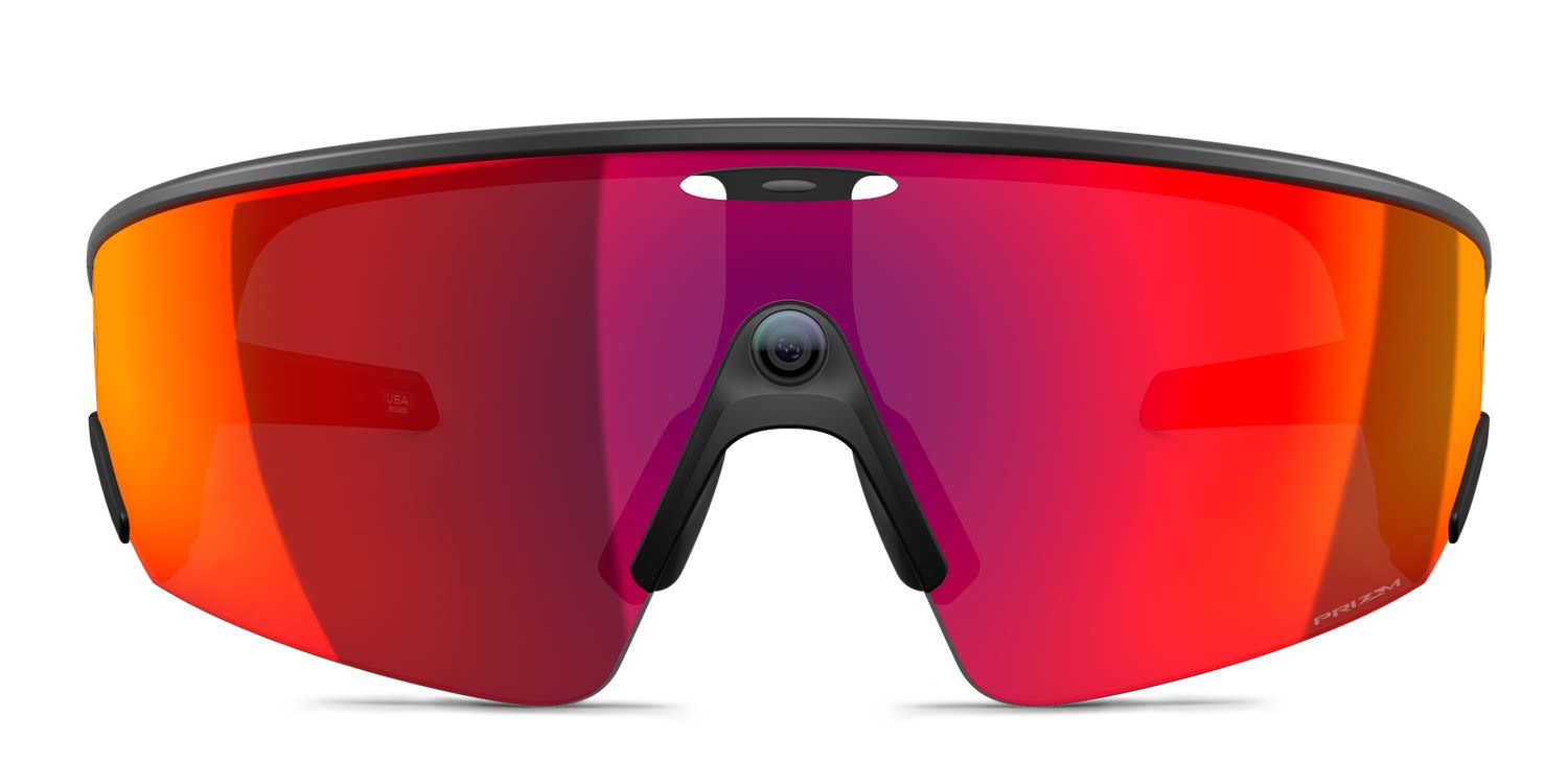 Oakley Meta OW8001 Vanguard AI Glasses Prizm Black, Red glasses - Black / Red - Frontal View