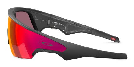 Oakley Meta OW8001 Vanguard AI Glasses Prizm Black, Red glasses - Black / Red - Side View