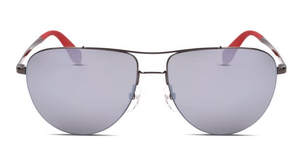 Adidas OR0004 gunmetal frame with silver flash lenses