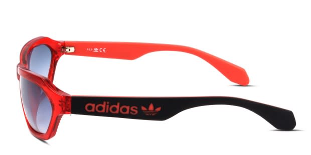 Adidas OR0021 red frame with gradient smoke lenses. Lenses provide 100 UV protection
