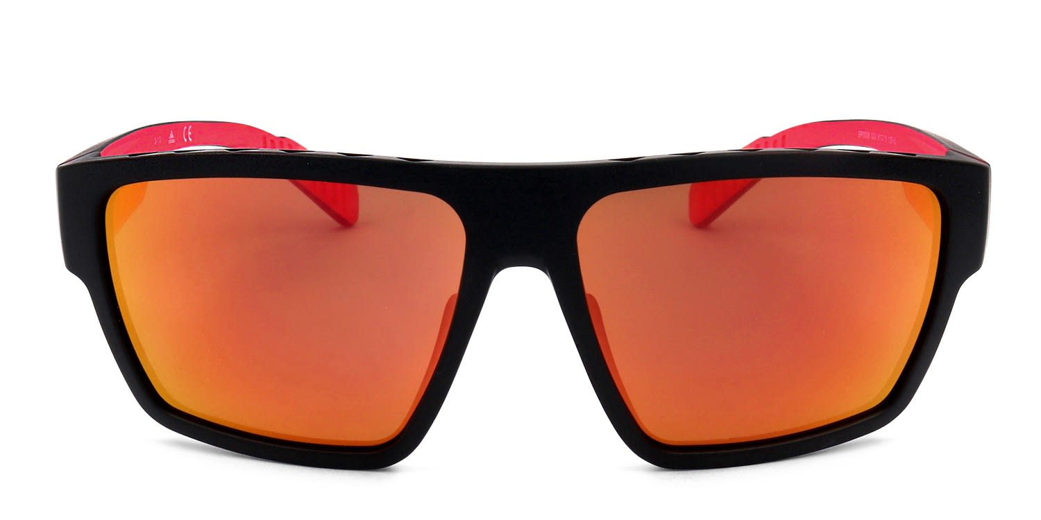 Adidas SP0008 Matte Black, Red glasses - Matte Black / Red - Frontal View