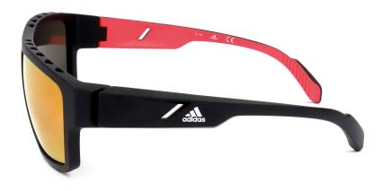 Adidas SP0008 Matte Black, Red glasses - Matte Black / Red - Side View