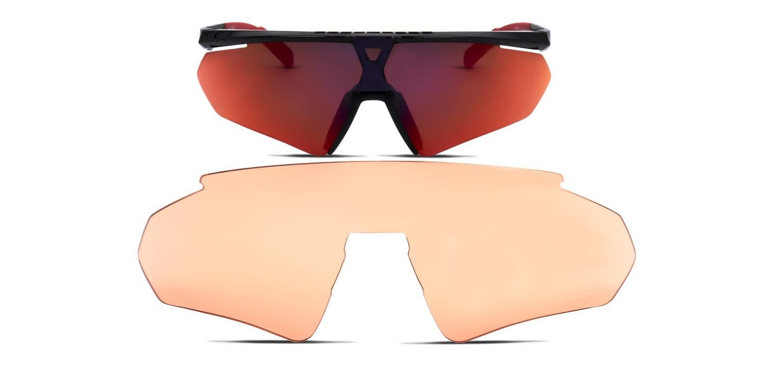 特別SALE★adidas アディダス SP0027-01L サングラス Adidas SP0027 Shiny Black, Red Sunglasses Online