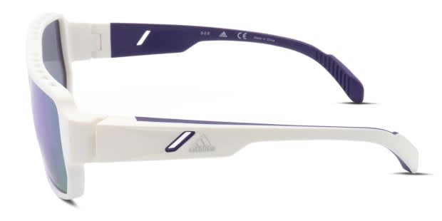Adidas SP0038 white frame with purple flash lenses. Lenses provide