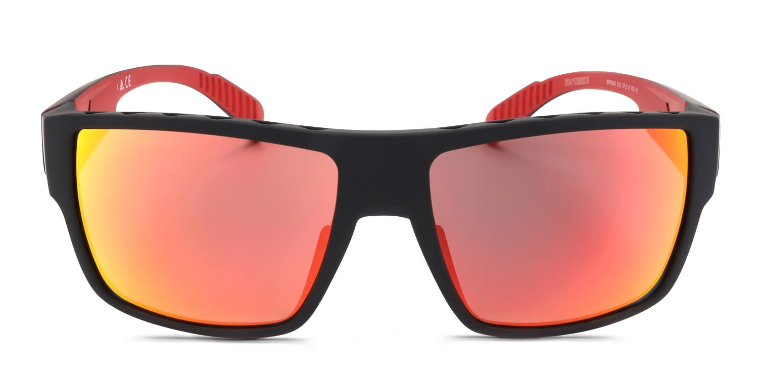 Adidas SP0006 Black, Red glasses - Black / Red - Frontal View