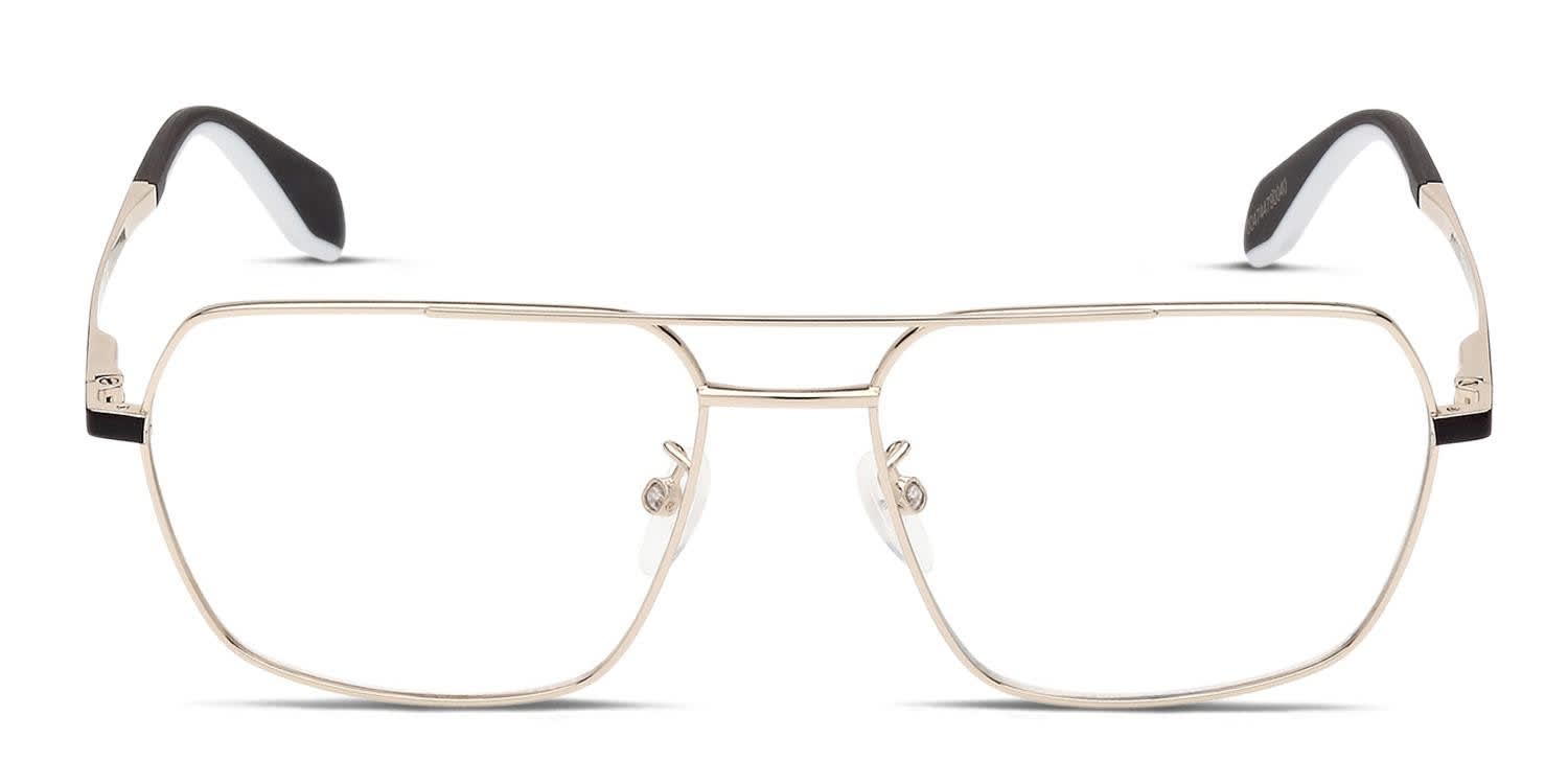 メガネ Adidas Eyeglass Frame OR5024 Double Bridge Gold Adidas OR5024 028 Two Bridge Oversized Fashion Gold Metal
