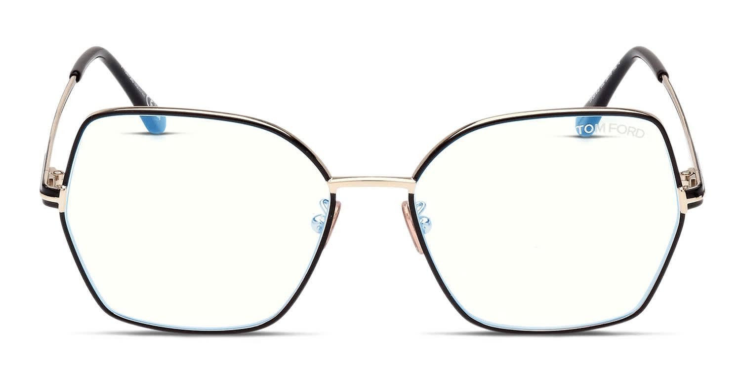 Tom Ford TF5876-B Black, Gold glasses - Black / Gold - Frontal View
