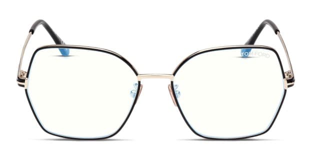 Tom Ford TF5876-B Black, Gold Eyeglasses | Includes FREE Rx Lenses