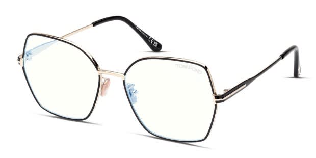 Tom Ford TF5876-B Black, Gold Eyeglasses | Includes FREE Rx Lenses
