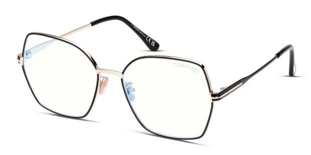 Tom Ford TF5876-B Black, Gold Eyeglasses | Includes FREE Rx