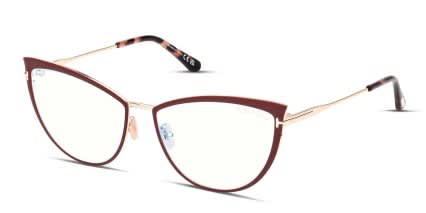 Tom Ford TF5877-B Red, Gold glasses - Red / Gold - Angle View