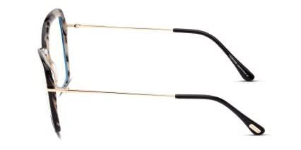 Tom Ford TF5882-B Shiny Black, Gold glasses - Shiny Black / Gold - Side View