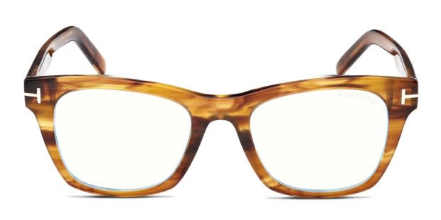 Tom Ford TF5886 B Brown Yellow Eyeglasses Includes FREE Rx Lenses