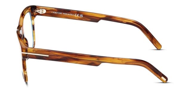 Tom Ford TF5886-B Brown, Yellow Eyeglasses | Includes FREE Rx Lenses