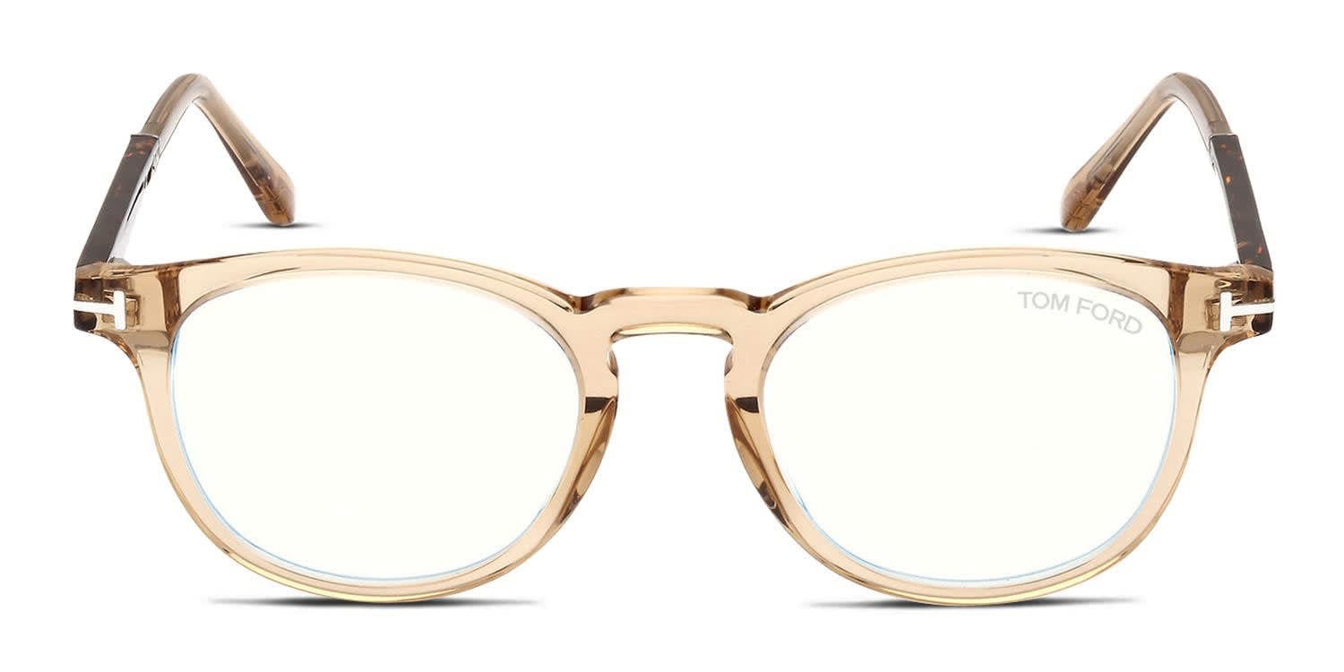 Tom Ford TF5891-B Brown, Clear glasses - Brown / Clear - Frontal View