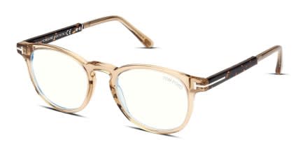 Tom Ford TF5891-B Brown, Clear glasses - Brown / Clear - Angle View