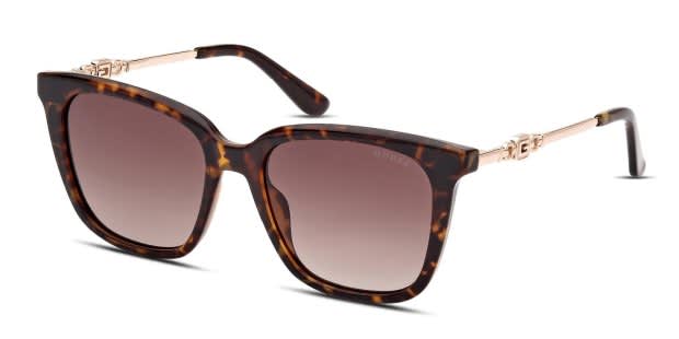 Guess Tortoiseshell Square Sunglasses with Gold Accent & Chain GUESS EYEWEAR Tortoiseshell Rectangle Sunglasses | Brown  main image 3