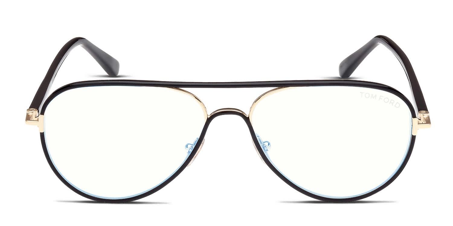 TOM FORD ブラック Tom Ford TF5897-B Shiny Black, Gold Prescription Eyeglasses