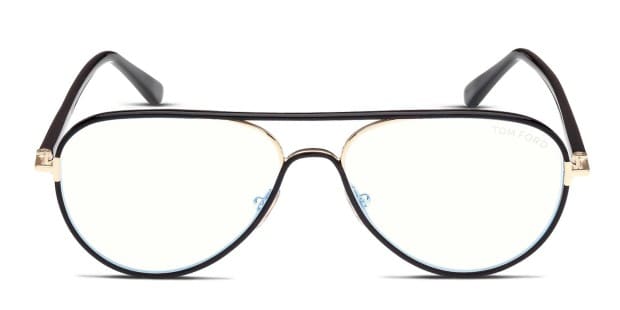 Tom Ford TF5897-B Shiny Black, Gold Prescription Eyeglasses display picture 1