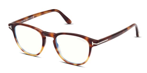 Tom Ford TF5899-B Tortoise, Yellow Prescription Eyeglasses