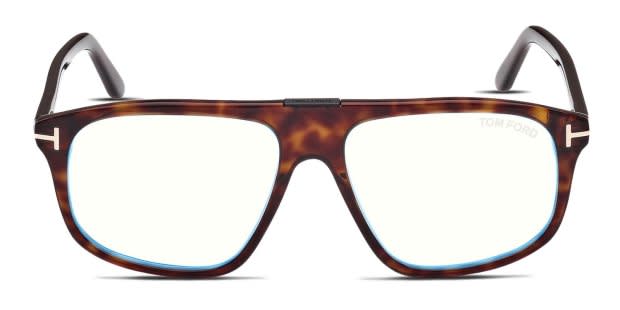 Tom Ford Tortoise Browline Glasses - Viral Preppy Aesthetic Tom Ford FT5506 Eyeglasses | LensCrafters main image 3