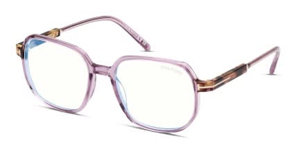 Tom Ford TF5911-B Purple, Clear glasses - Purple / Clear - Angle View