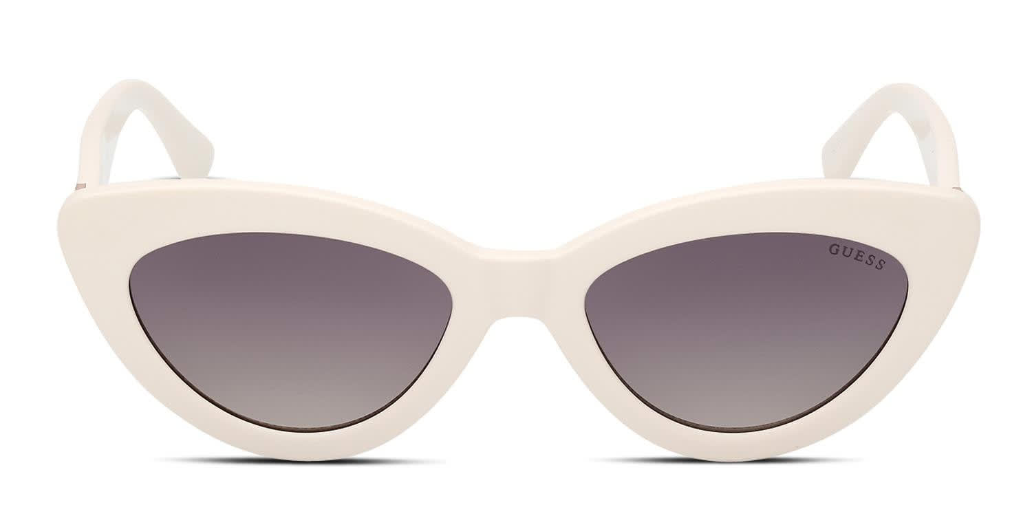 GUESS White Cat-Eye Sunglasses with Brown Gradient Lenses and Crystal Accents Guess GO0004 52F Cat Eye Sunglasses Nude And Crystal Frame  main image 3