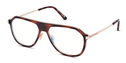 Tom Ford TF5943-B Tortoise, Gold glasses - Tortoise - Angle View