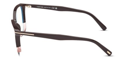 Tom Ford TF5949-B Brown, Clear glasses - Brown / Clear - Side View