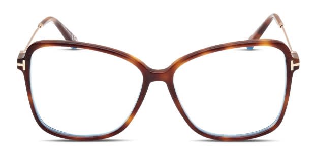 NEW TOM FORD FT5953-B 069 RED WOMEN EYEGLASSES TOM FORD TF5953 069 TOM FORD TF5953-B 069 Shiny Bordeaux Blue Block Demo Lens 55  main image 3